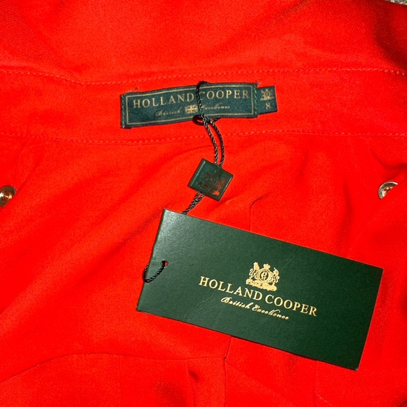 HOLLAND COOPER Gold Button Up Red/Orange Blouse Top Shirt UK6 - S - US2 - Picture 7 of 8
